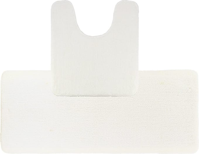 Tendance Badkamer Matten set Aquarius - wit - extra lang - hoogpolig - microfiber