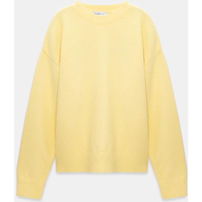 Dames Effen Crew Neck Geribbelde Trui