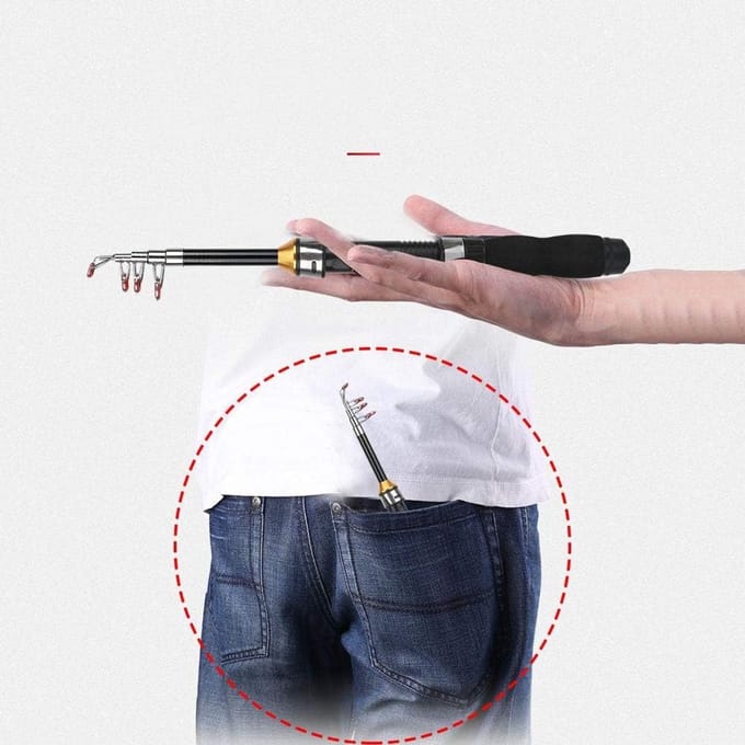 Draagbare Telescopische Vishengel 1.7m - Flexibele Koolstofvezel Hengel