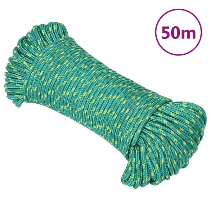 vidaXL - Boottouw - 5 - mm - 50 - m - polypropyleen - groen
