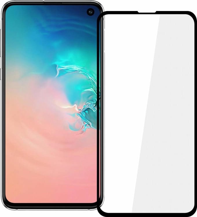 Ntech Screenprotector Geschikt voor Samsung Galaxy S10e full cover Screenprotector Tempered Glass - Zwart