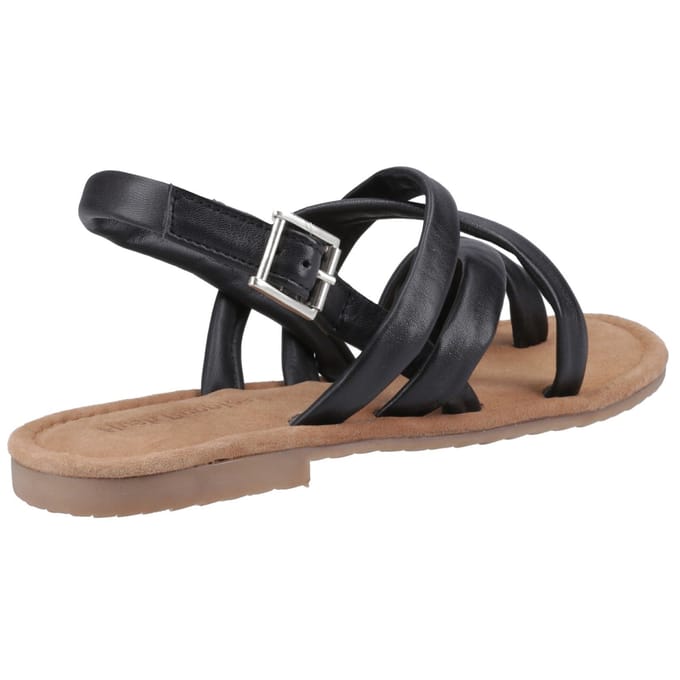 Hush Puppies Hope Leren Dames Zwarte Sandalen