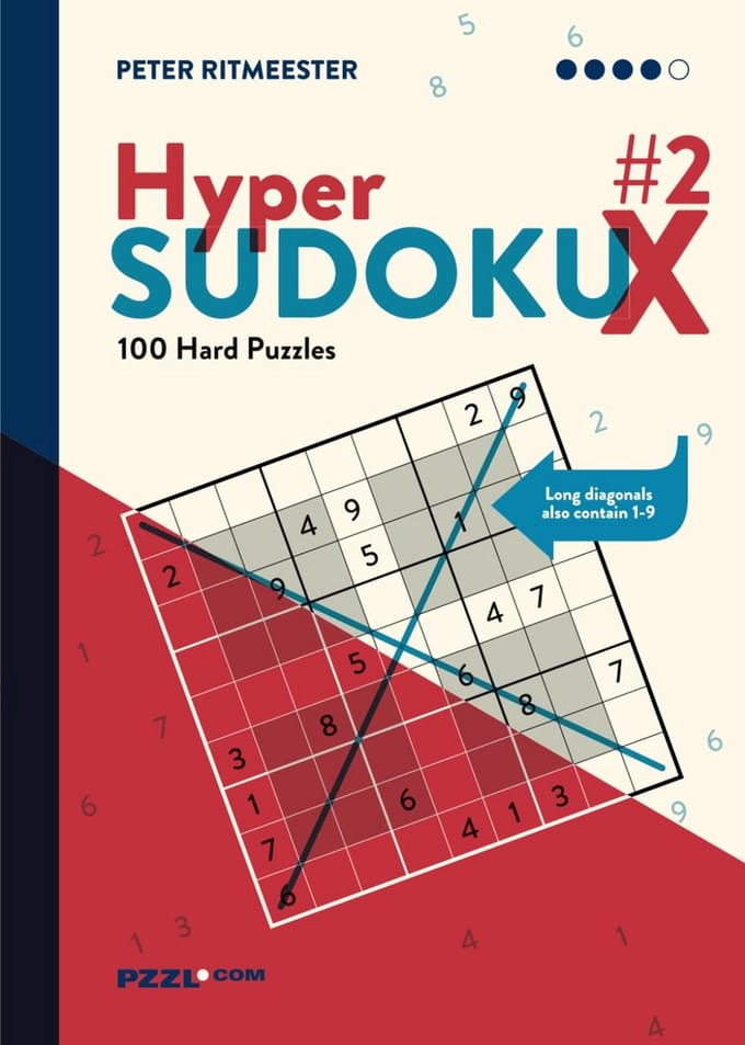 100 Moeilijke Hyper Sudoku X Puzzelboek met Extra Diagonale Uitdaging