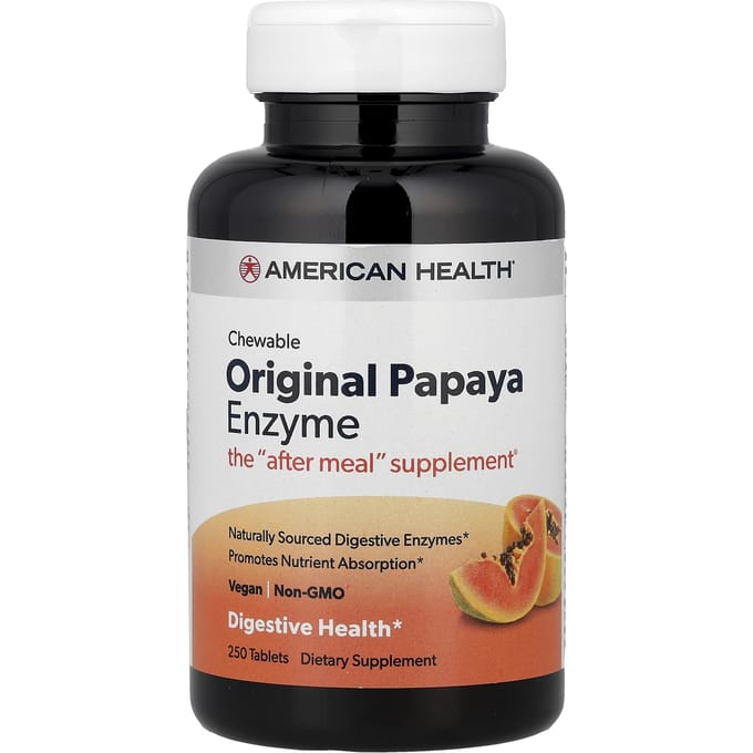 Originele Kauwbare Papaja Enzymen, 250 Tabletten