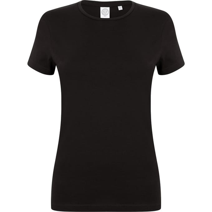 SF Women Dames/Dames Stretch T-shirt (Zwart)