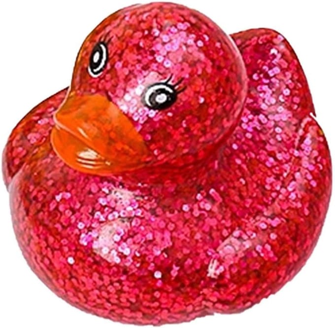 Badspeeltje Eend - Drijvend Speelgoed - Waterpret Kind - Met Pieper - 6 x 5.5 cm - Rood