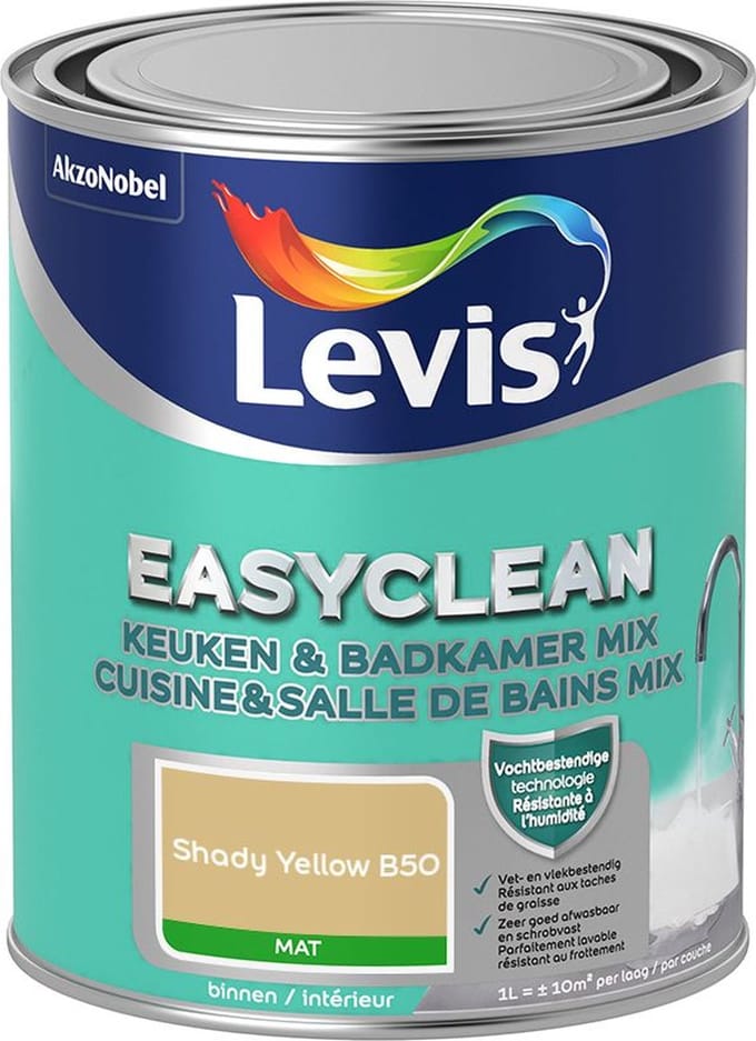 Levis - Easyclean Keuken & Badkamer Mix - Shady Yellow B50 - Mengverf - 1 L