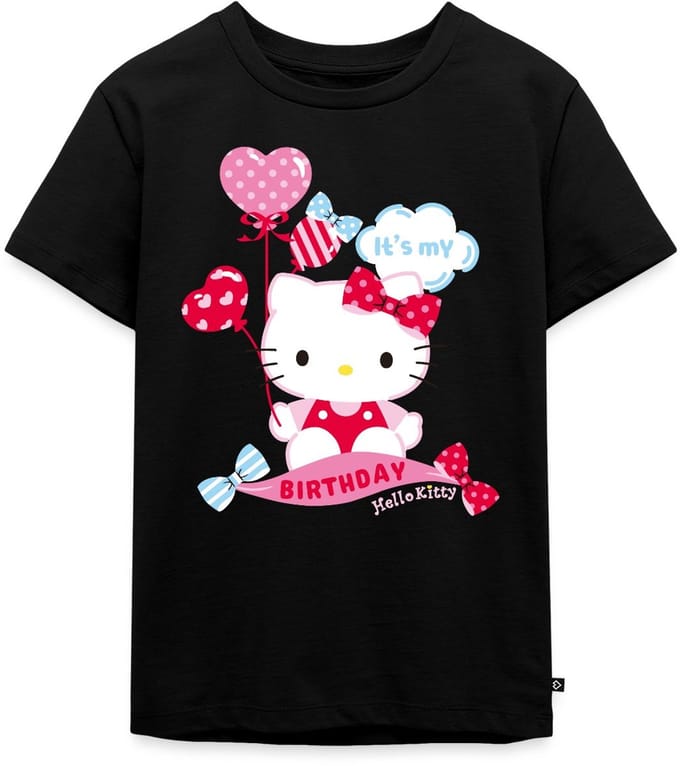 Hello Kitty Met Ballonnen Jarig Ontwerp Premium T Shirt Kinderen