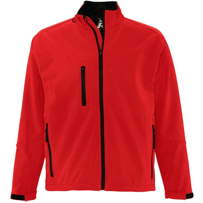 SOLS Heren Relax Soft Shell Jacket (ademend, winddicht en waterbestendig) (Rood)