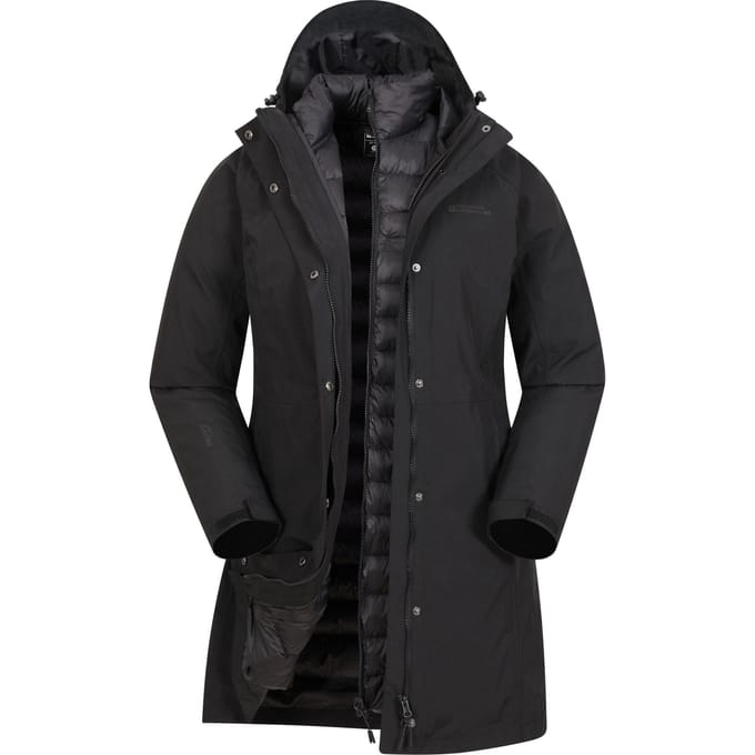 Mountain Warehouse Dames/Dames Alaska Lange 3 in 1 Jas (Jet Zwart)