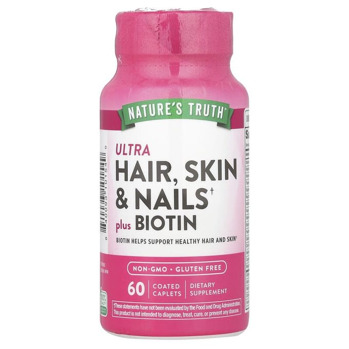 Ultra Cheveux, Peau & Ongles Plus Biotine, 60 Gélules Pelliculées