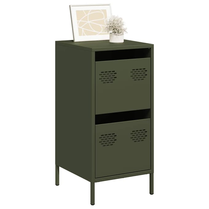 vidaXL - Dressoir - 35x39x73,5 - cm - koudgewalst - staal - olijfgroen