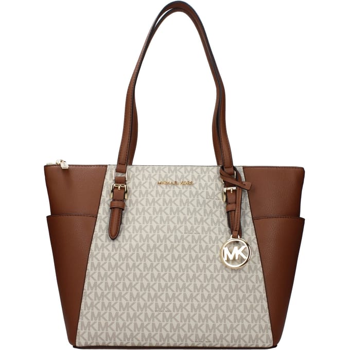 Charlotte Signature Leather Large Top Zip Tote Handbagtas (vanille)