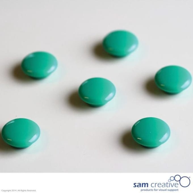 Sam Creative Glassboard Whiteboard Magneten - Rond - Extra sterk - 20 mm - Groen - 6 stuks