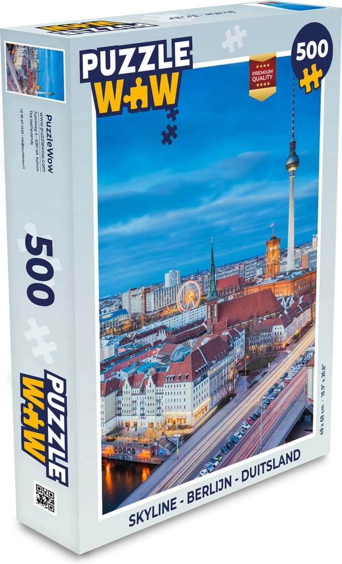Puzzel Skyline - Berlijn - Duitsland - Legpuzzel - Puzzel 500 stukjes