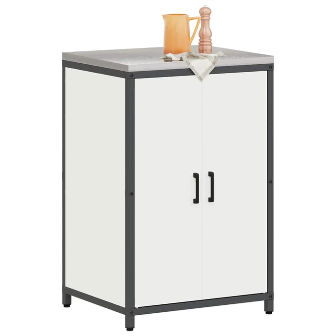 vidaXL - Keukenopslag - Kast - HATTEM - Wit - 60 - x - 50 - x - 92 - cm - Staal
