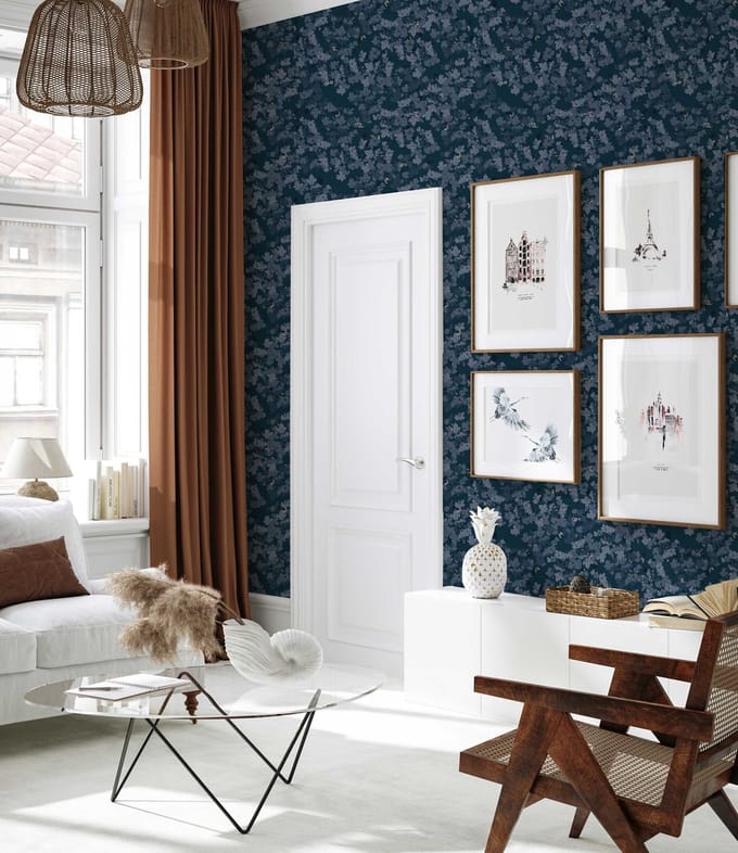 Annet Weelink Deep Forest Navy   8945004824363   Behang