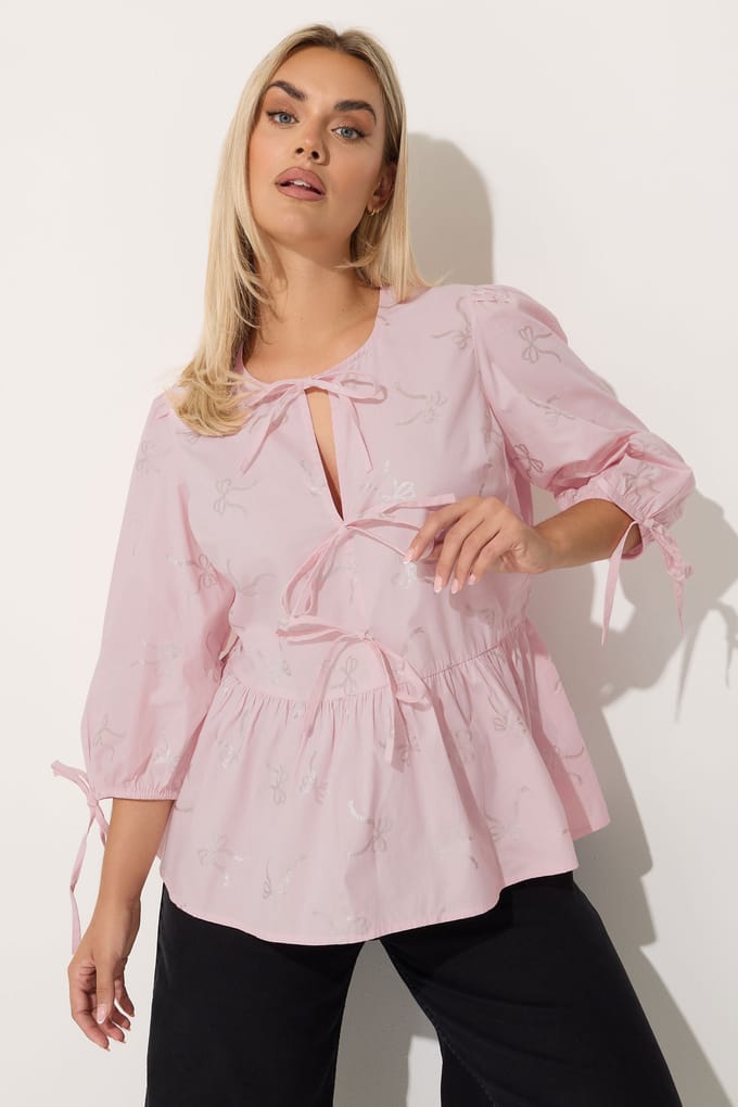 Limited Collection Roze Metallic Strik Top Size 48