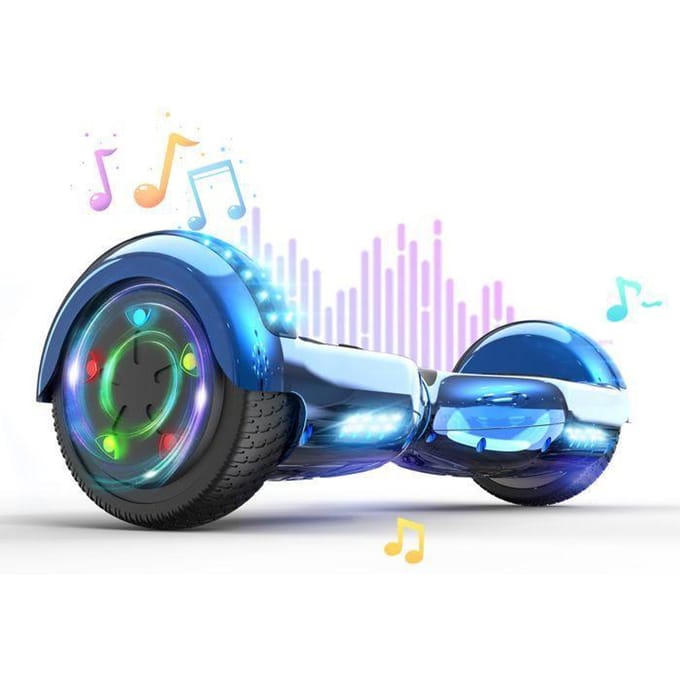 Hoverboard 6,5 Inch met Bluetooth en LED - RCB - Perfect Cadeau voor Kinderen Chroom Blauw blauw