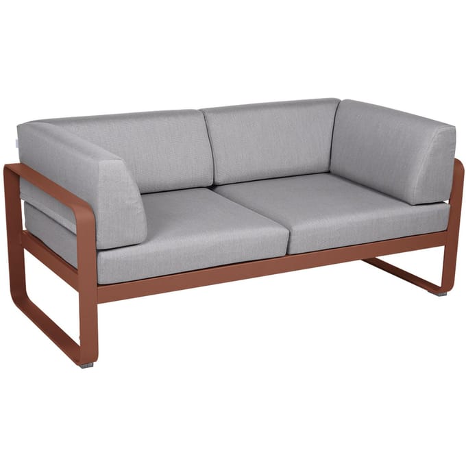 Fermob BELLEVIE club sofa 2 zits - 20 okerrood - 79 Flanelgrijs
