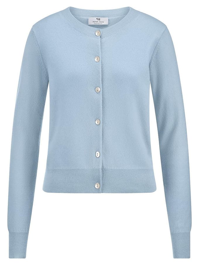 Cardigan en 100% kasjmier Van Peter Hahn blauw
