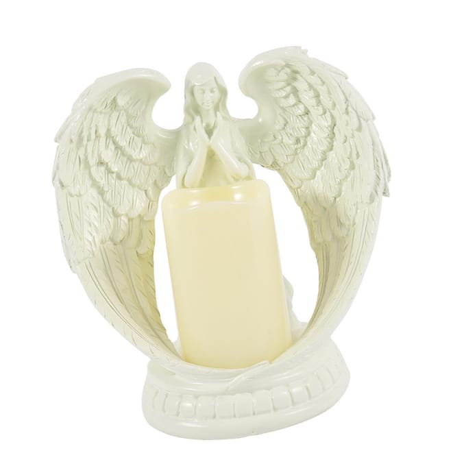 Biddende Engel Beeldje Retro Elegant Rijke Details Decoratief Duurzaam Hars Engel Beeld voor Feest beige