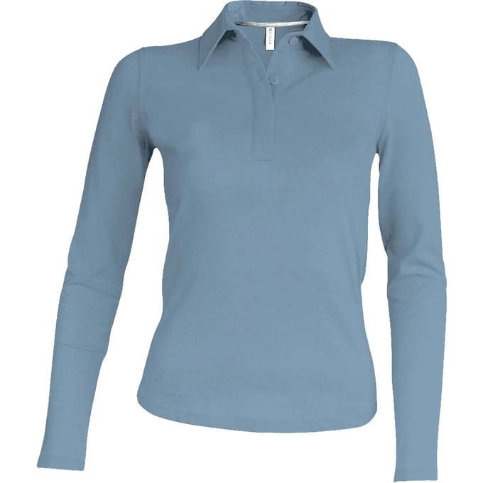 Kariban Damespolo lange mouwen K244 - sky blue - L