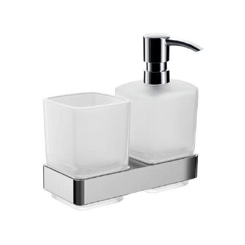 Emco Loft glass holder with soap dispenser and mouth glass 053100100