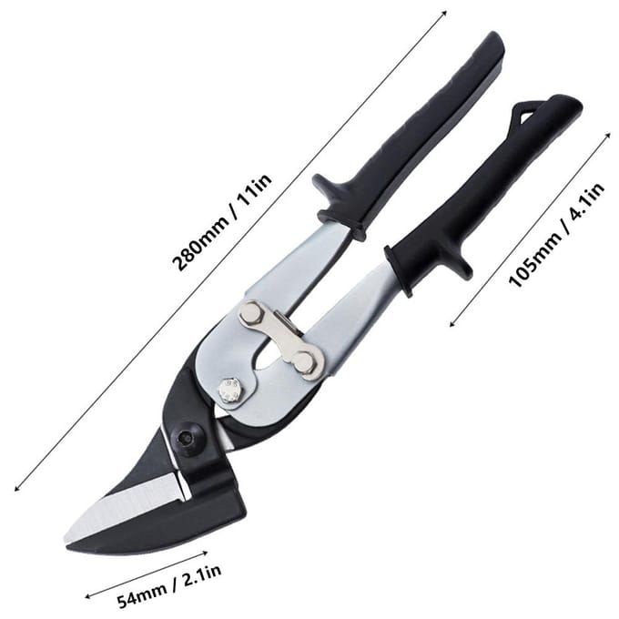 Ciseaux à tôle 10 pouces Robuste Industriel Acier Chrome Molybdène Coupeur Outil à main gray