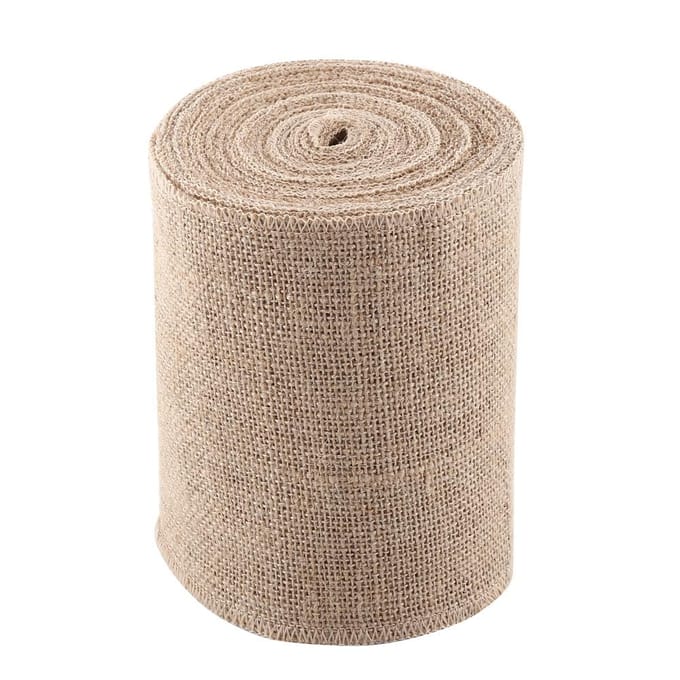 10M Geweven Rustieke Jute Stof Lint Tafelkleed Bruiloftsdecoratie 15cm beige