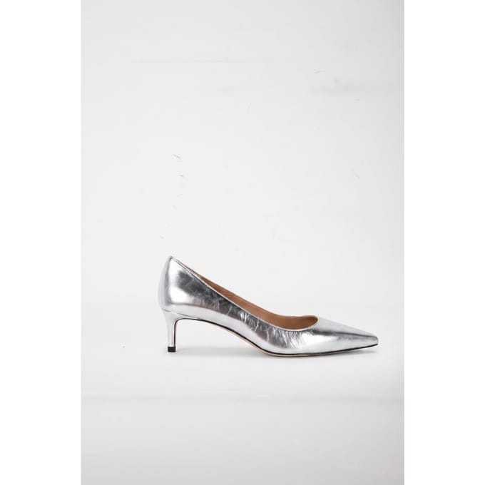 LK Bennett Ava New Low Flare Heel Silver Taglia: 37 | Tacchi Alti Outlet | Donna | Grigio
