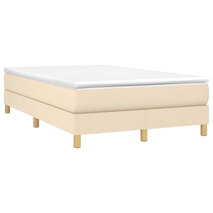 vidaXL - Boxspring - bed - 120x200 - cm - stof - crèmekleurig