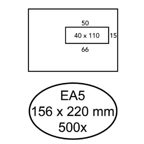 Envelop Quantore 156x220mm venster 4x11cm rechts 500 stuks