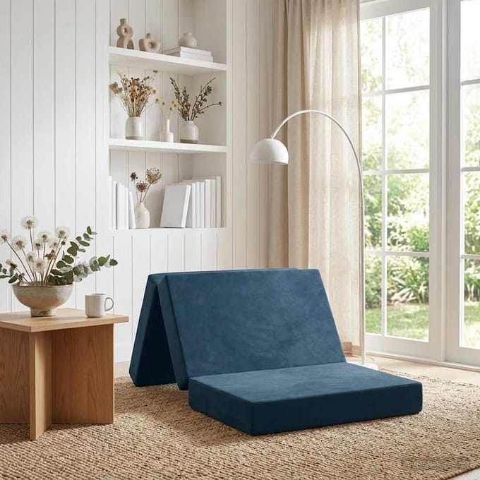 vidaXL - Vouwbare - Sofa - Bed - 100 - x - 67 - x - 45 - cm - Blauw