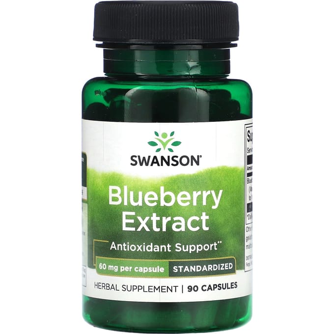 Blauwe Bes Extract, Gestandaardiseerd, 60mg, 90 Capsules