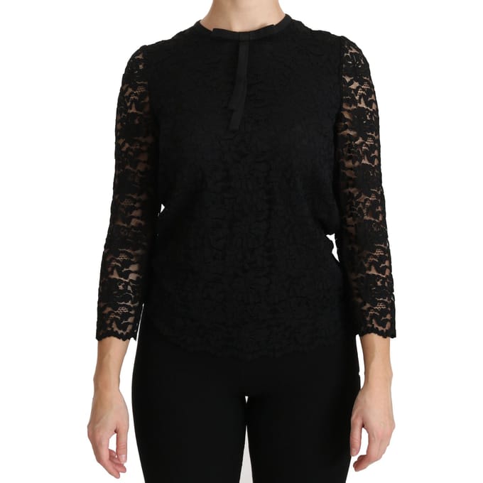 Kant Strik Top met 3/4 Mouwen Stijl