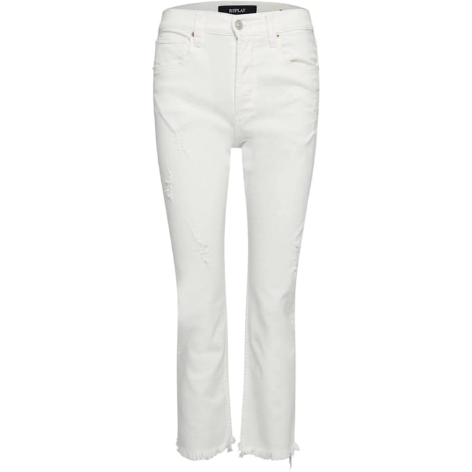 Replay Dames/Dames Katoenen Effen Rechte Jeans (Wit)
