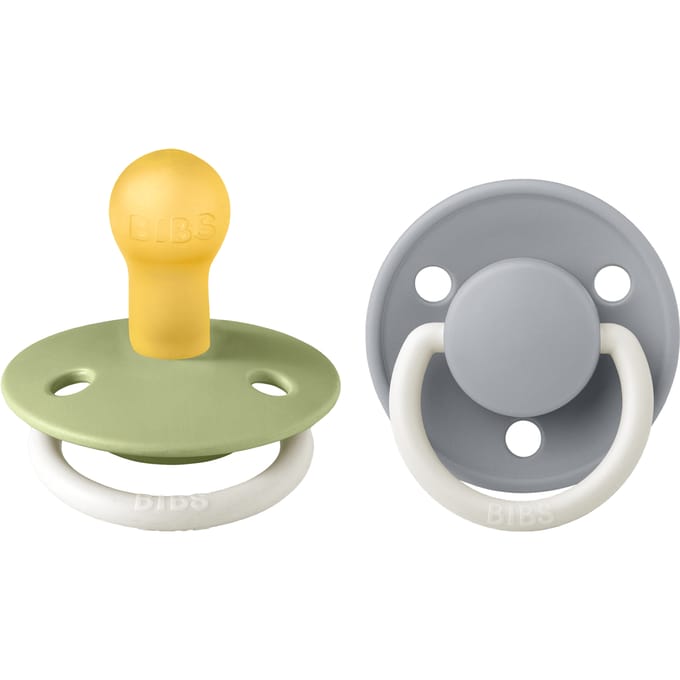 BIBS De Lux 2 Pack Latex Maat 1 Salie Gloed/Wolken Gloed 2 st