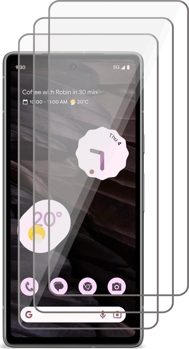Screenprotector geschikt voor Google Pixel 7a - 3x Gehard Glas Screen Protector GlassGuard