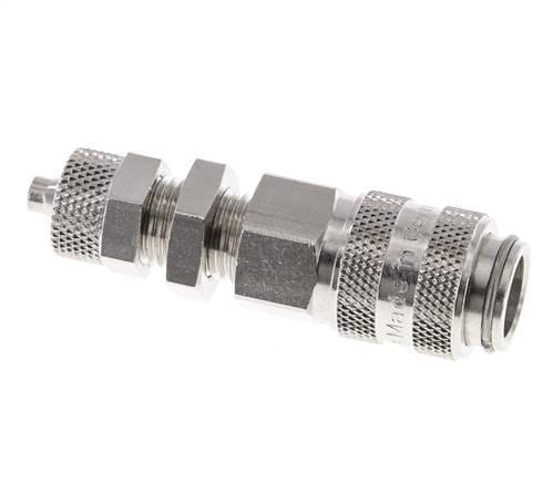 Vernikkeld Messing DN 5 Luchtkoppeling Snelkoppeling 4x6 mm Push-On Schotkoppeling Double Shut-Off - CLS5-NB-BN-SV-4