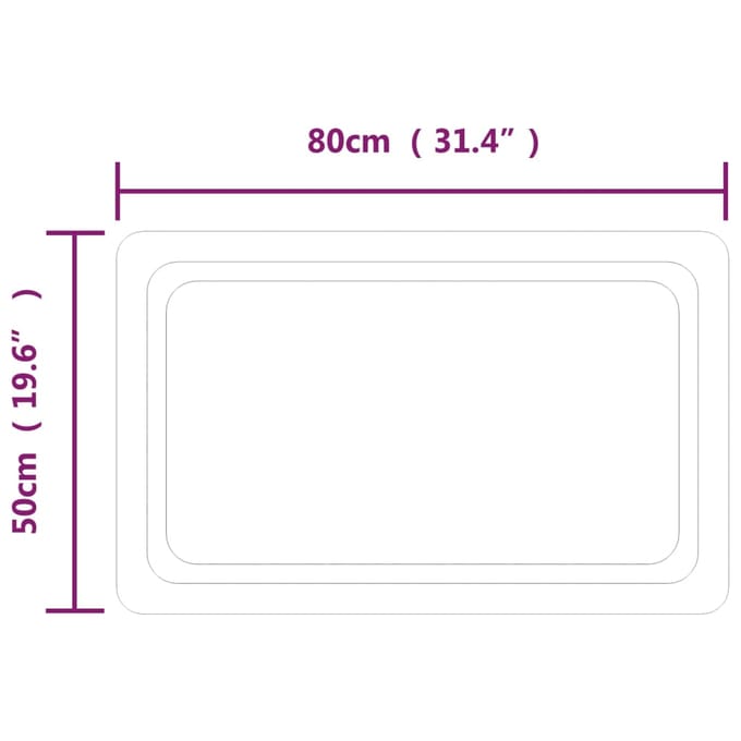 vidaXL - Badkamerspiegel - LED - 50x80 - cm