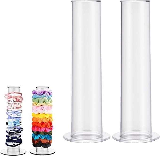 Transparante Scrunchie Display Organizer - Verticale Haar Elastiekjes Houder voor Meisjes, Haaraccessoires en Cadeauopslag