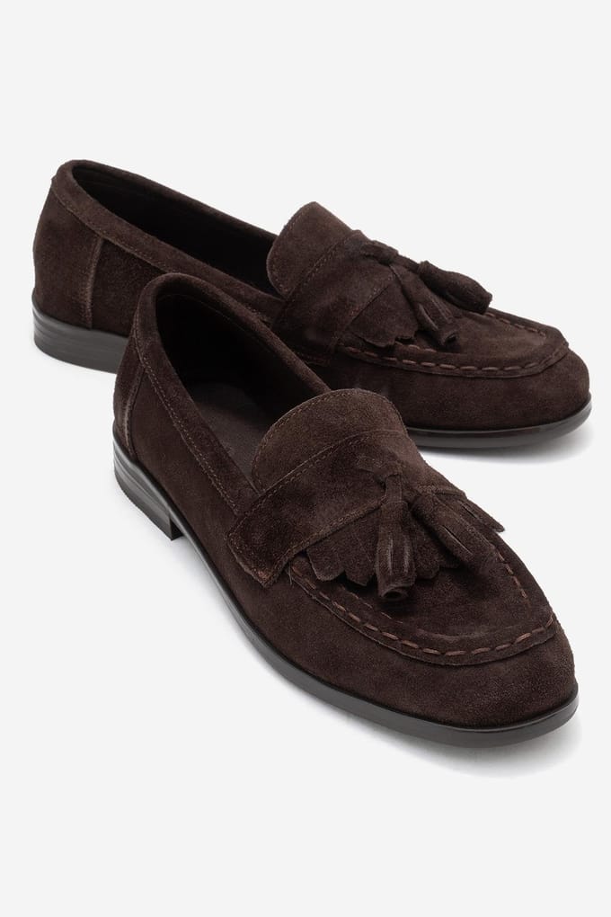Lupen Leren Kwast Loafer Dames