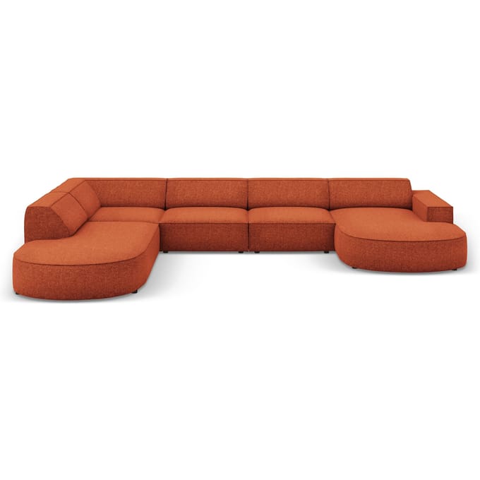 7-zitshoekbank Jodie links chenille afgerond | Micadoni Home