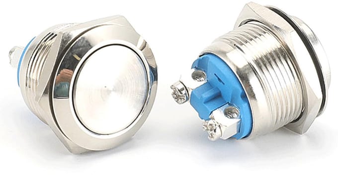 Waterdichte drukknop 16 mm IP65 5A 12V-250V automatisch reset
