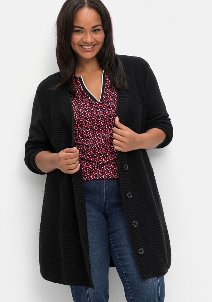 Lang gebreid vest
