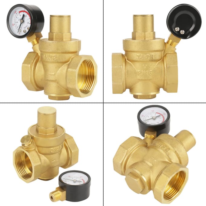 BSP DN32 Messing Waterdrukreduceerventiel met Verstelbare Manometer Stroom