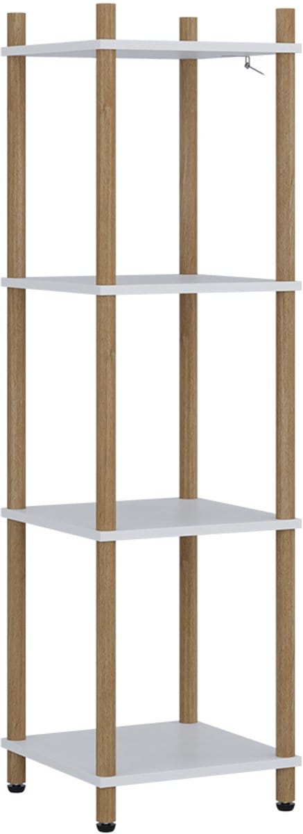Vicco Bivio Hoekrek – 30 x 102.5 cm 4 planken Wit/dennenhout
