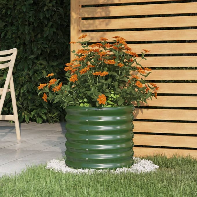 vidaXL - Plantenbak - 40x40x36 - cm - gegalvaniseerd - staal - groen