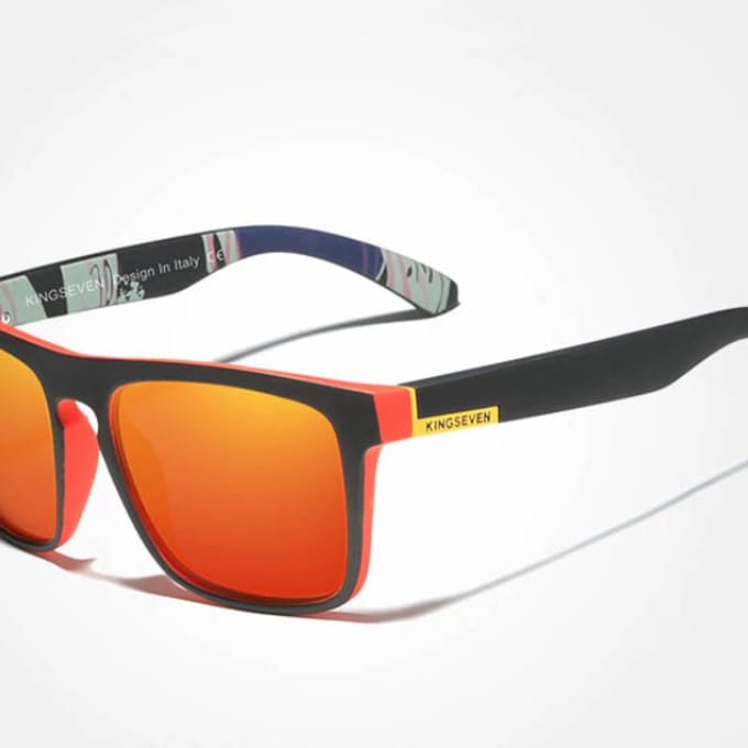Kingseven zonnebril - UV400 - Gepolariseerd - Zwart/Rood - Redstar - Z751